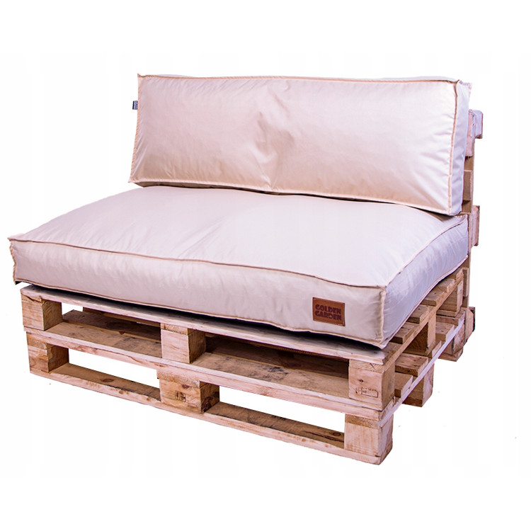 Paletové sedenie Golden Garden GG67 - podsedák a vankúš 120cm x 80cm x 15cm penový granulát krémová 1